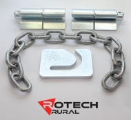 20mm Weld-On Hinges, 8mm Chain & 8mm Chain Latch Plate Kit for Cattle Gates